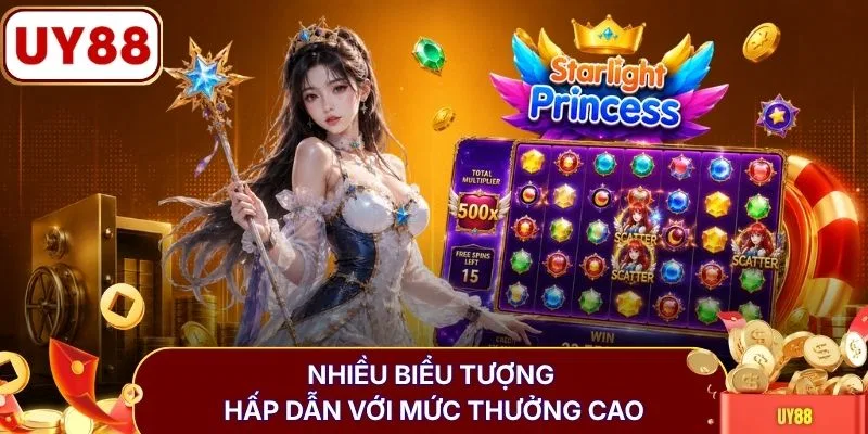 Nhiều biểu tượng hấp dẫn với mức thưởng cao